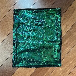 NWT H&M Divided Green Sequin Miniskirt